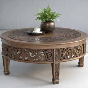 handcrafted wooden coffee table