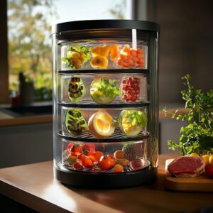 rotating fridge turntable organizer